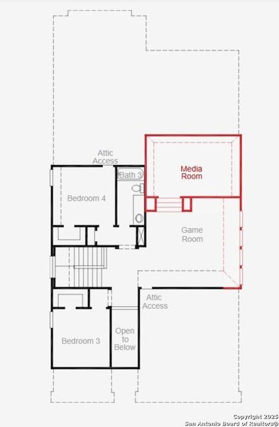 2D floor plan layout of this home in Nopal Valley, San Antonio, TX (Image 6).