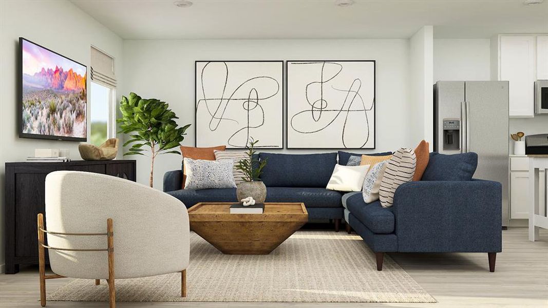 Living room featuring light hardwood / wood-style floors