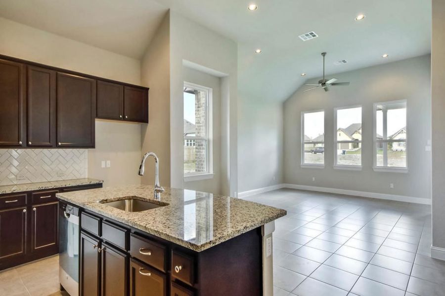 Representative furnished interior of a home built from the Oaks 1933 by Brohn Homes in Oaks at San Gabriel, Georgetown (Image 6).