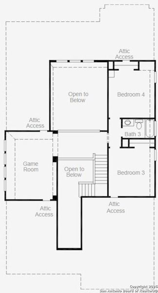2D floor plan layout of this home in Nopal Valley, San Antonio, TX (Image 5).