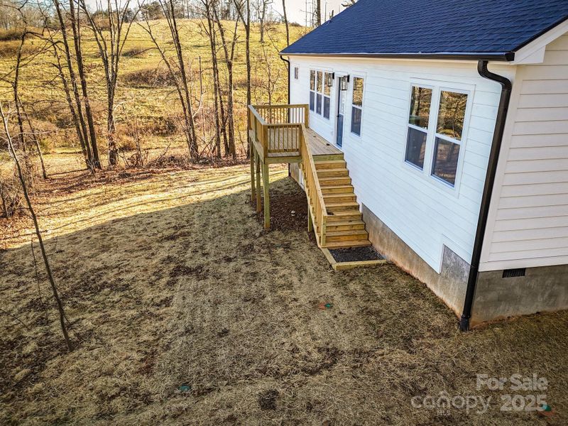 Exterior details and patio area of a home in , Asheville (Image 25).