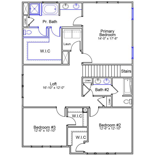 2D floor plan layout of this home in Killians Crossing, Blythewood, SC (Image 3).