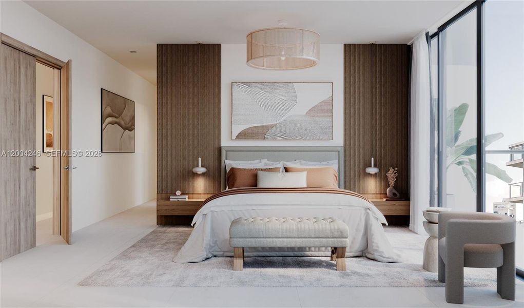 Furnished interior view inside a new home in , Bay Harbor Islands (Image 9).