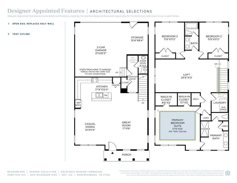 2D floor plan layout of this home in Meadowlark, Murfreesboro, TN (Image 4). 2D floor plan layout of this home in Meadowlark, Murfreesboro, TN (Image 4).
