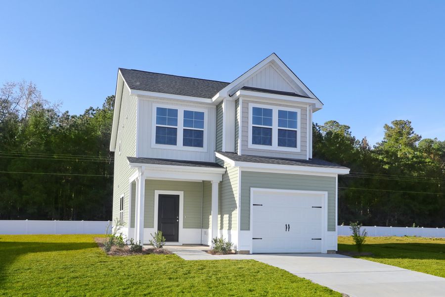 Front exterior of a new home in Hainer Place, Conway, SC, highlighting curb appeal (Image 2).