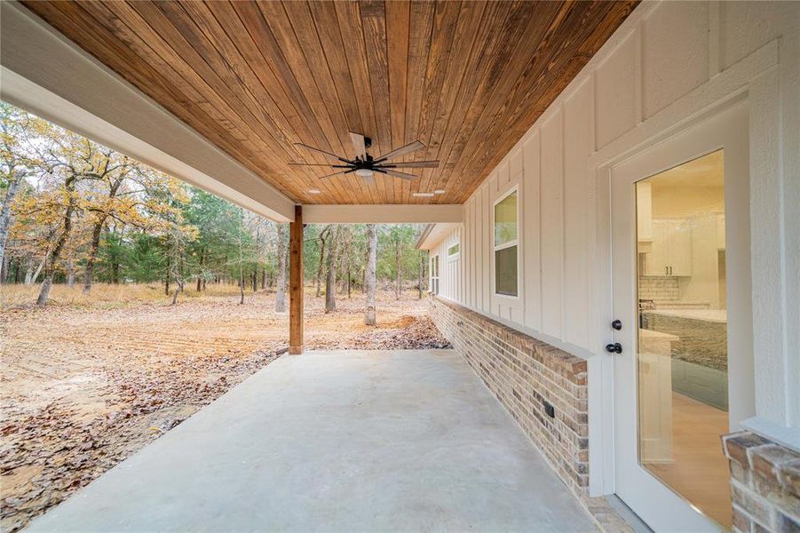 Exterior details and patio area of a home in , Scroggins (Image 4).