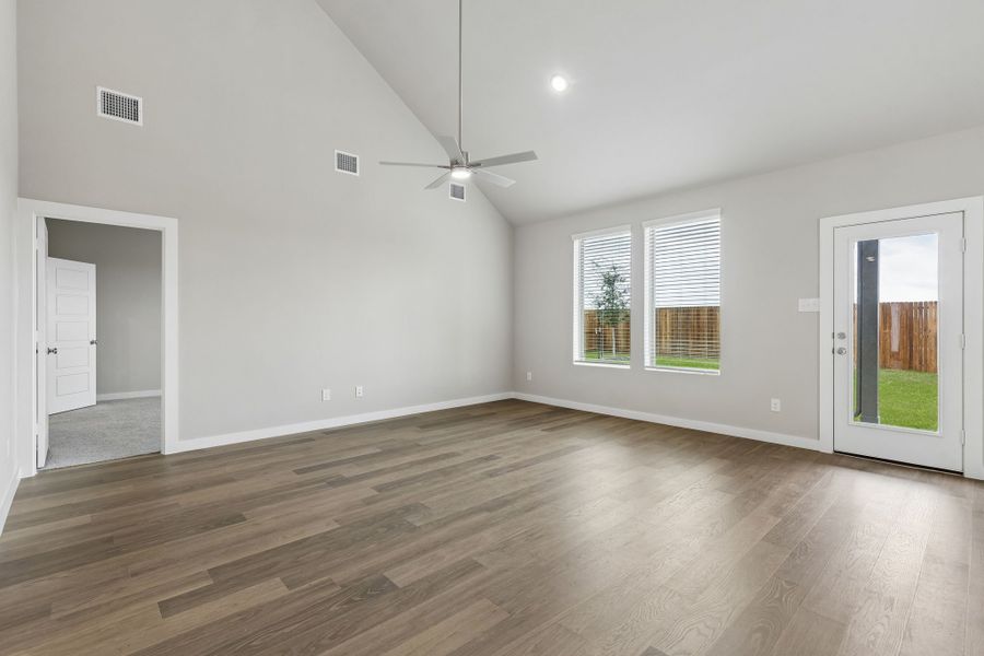 Living Room in the Winters home plan by Trophy Signature Homes – REPRESENTATIVE PHOTO