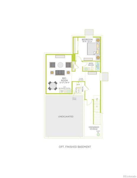 2D floor plan layout of this home in Medley at Reunion Ridge, Commerce City, CO (Image 2).