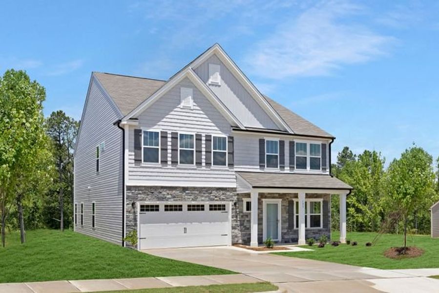 Representative exterior photo of a completed home built from the Calgary by True Homes in Whispering Hills, Locust, NC (Image 2).