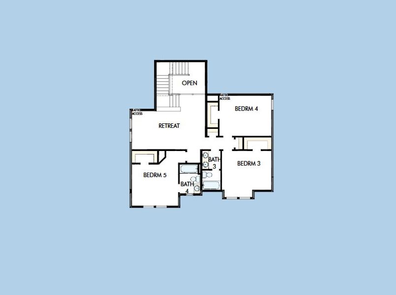 2D floor plan layout for the The Primrose by David Weekley Homes in Two Step Farm 50', Montgomery, TX (Image 4). 2D floor plan layout for the The Primrose by David Weekley Homes in Two Step Farm 50', Montgomery, TX (Image 4).