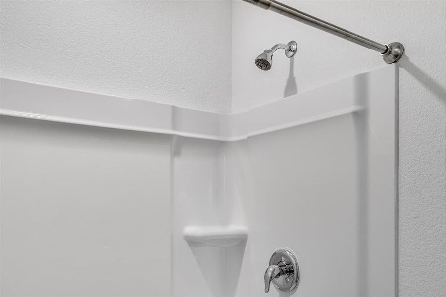 Bathroom view of a shower