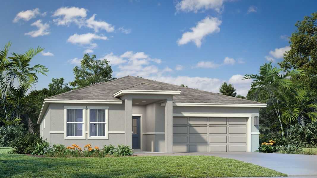 Representative exterior photo of a completed home built from the Castaway by DRB Homes in Liberty Trace, Haines City, FL (Image 20).