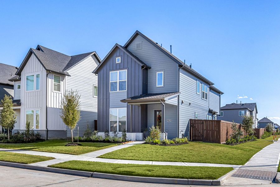 Front exterior of a new home in , Humble, TX, highlighting curb appeal (Image 2). Front exterior of a new home in , Humble, TX, highlighting curb appeal (Image 2).