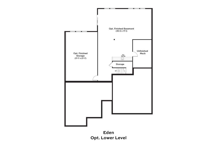 2D floor plan layout for the Eden by DRB Elevate. in Summerwind Crossing at Lakes of Cane Bay, Summerville, SC (Image 27).
