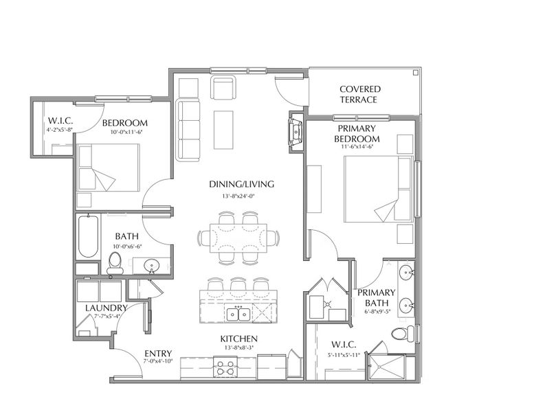 2D floor plan layout of this home in Northfield - The Flats, Fort Collins, CO (Image 2). 2D floor plan layout of this home in Northfield - The Flats, Fort Collins, CO (Image 2).