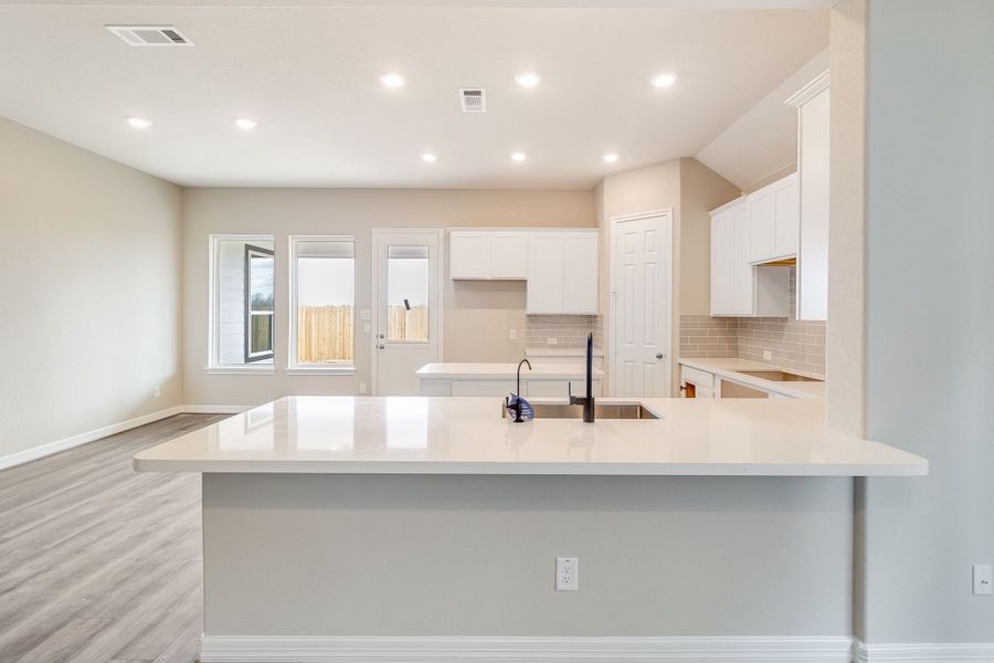 Kitchen. Note: Sample product photo - actual exterior and interior selections may vary by homesite