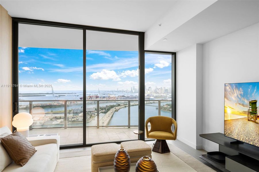 Furnished interior view inside a new home in Five Park, Miami Beach (Image 9). Furnished interior view inside a new home in Five Park, Miami Beach (Image 9).