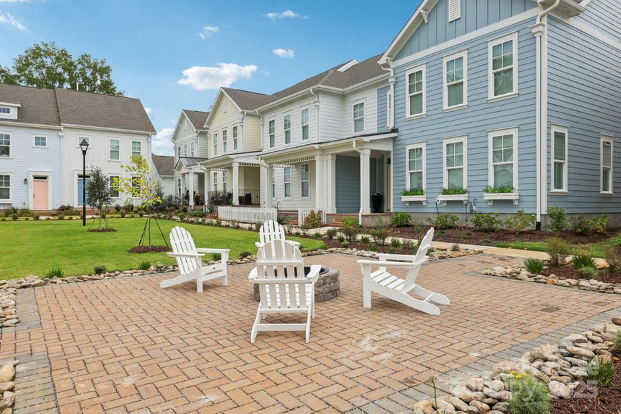 Exterior details and patio area of a home in Walk23, Huntersville (Image 18).