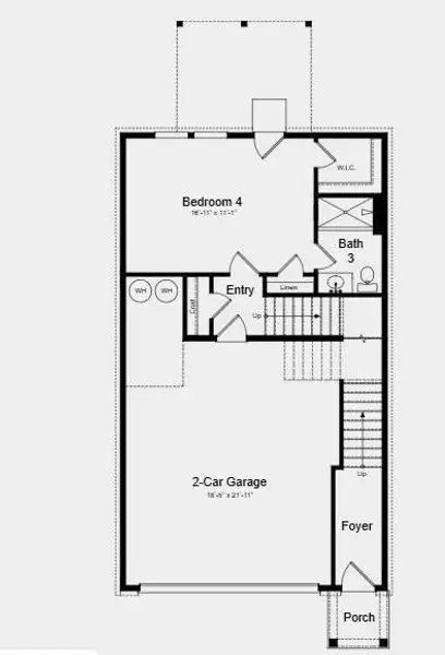 2D floor plan layout of this home in Hampton Trace, Marietta, GA (Image 4).