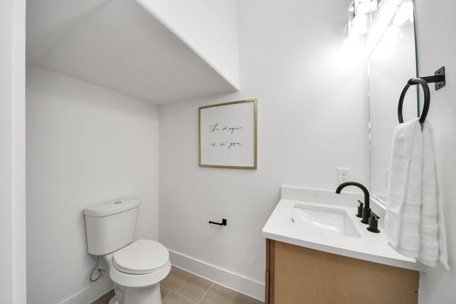 Half bathroom on the first floor