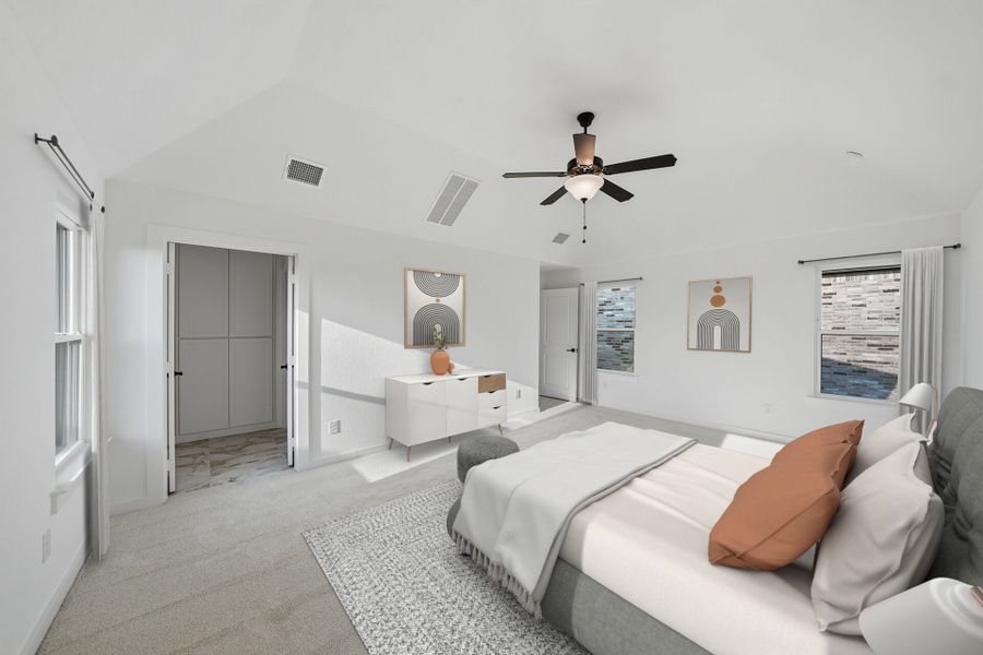 Furnished interior view inside a new home in Light Farms Brenham - 40' Lots, Celina (Image 14).