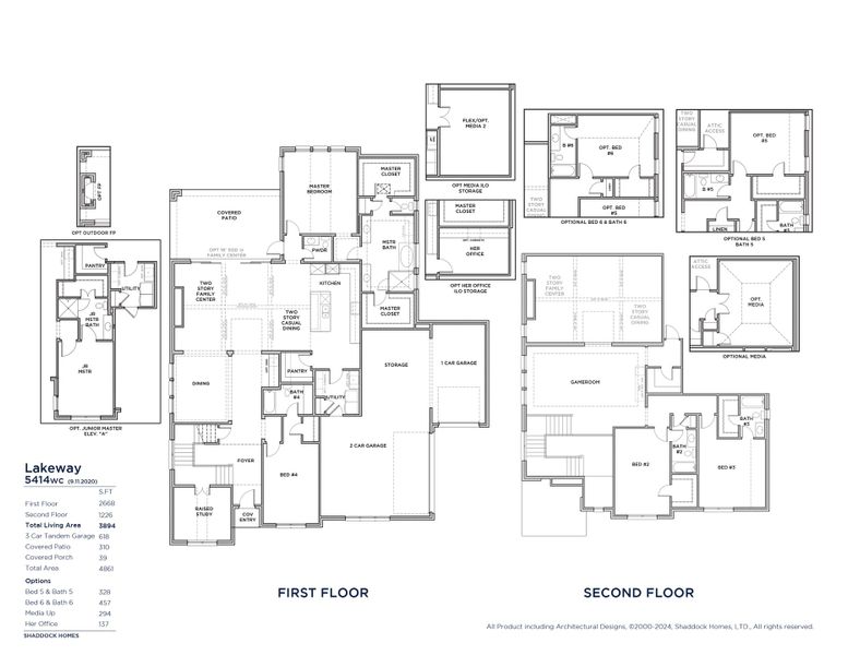 2D floor plan layout of this home in Winding Creek, Rockwall, TX (Image 2).