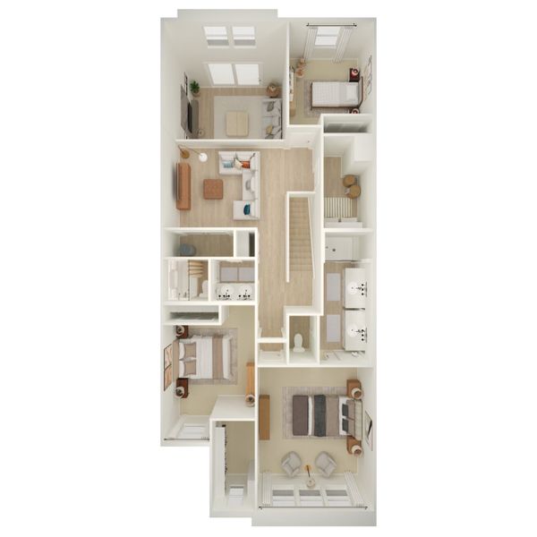 2D floor plan layout for the Sea Bright II - Interior Unit by K. Hovnanian® Homes in Serenity at Sonoran Foothills, Phoenix, AZ (Image 9). 2D floor plan layout for the Sea Bright II - Interior Unit by K. Hovnanian® Homes in Serenity at Sonoran Foothills, Phoenix, AZ (Image 9).