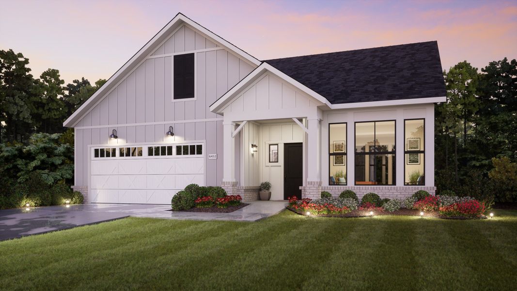 Representative exterior photo of a completed home built from the Palazzo by Epcon Communities in The Courtyards at Redbud Lane, Holly Springs, GA (Image 2).