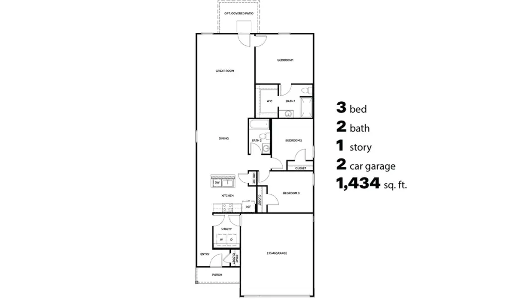 2D floor plan layout for the Cedar - T30C by D.R. Horton in Sorrel Ridge Estates, Tucson, AZ (Image 5). 2D floor plan layout for the Cedar - T30C by D.R. Horton in Sorrel Ridge Estates, Tucson, AZ (Image 5).