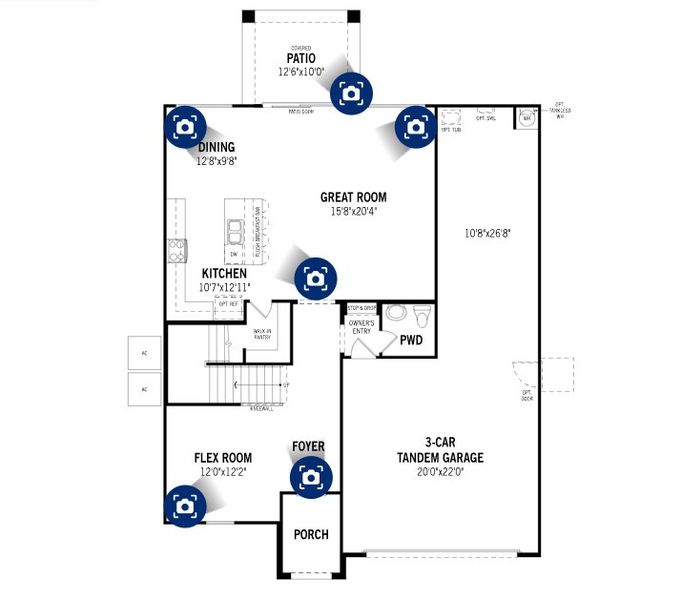 2D floor plan layout of this home in Tyler Ranch, Buckeye, AZ (Image 4).