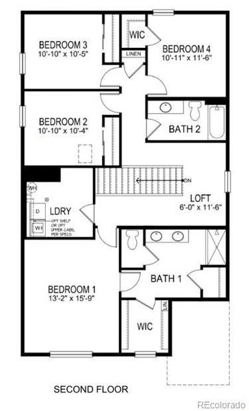 2D floor plan layout of this home in Prairie Song, Windsor, CO (Image 4).