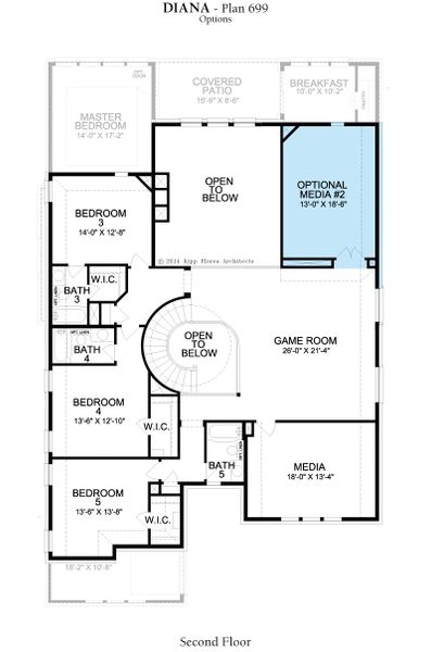 2D floor plan layout for the Diana by Landon Homes in Lexington Frisco, Frisco, TX (Image 32).