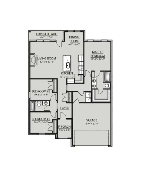 2D floor plan layout of this home in Oakland Place, Milton, FL (Image 3).