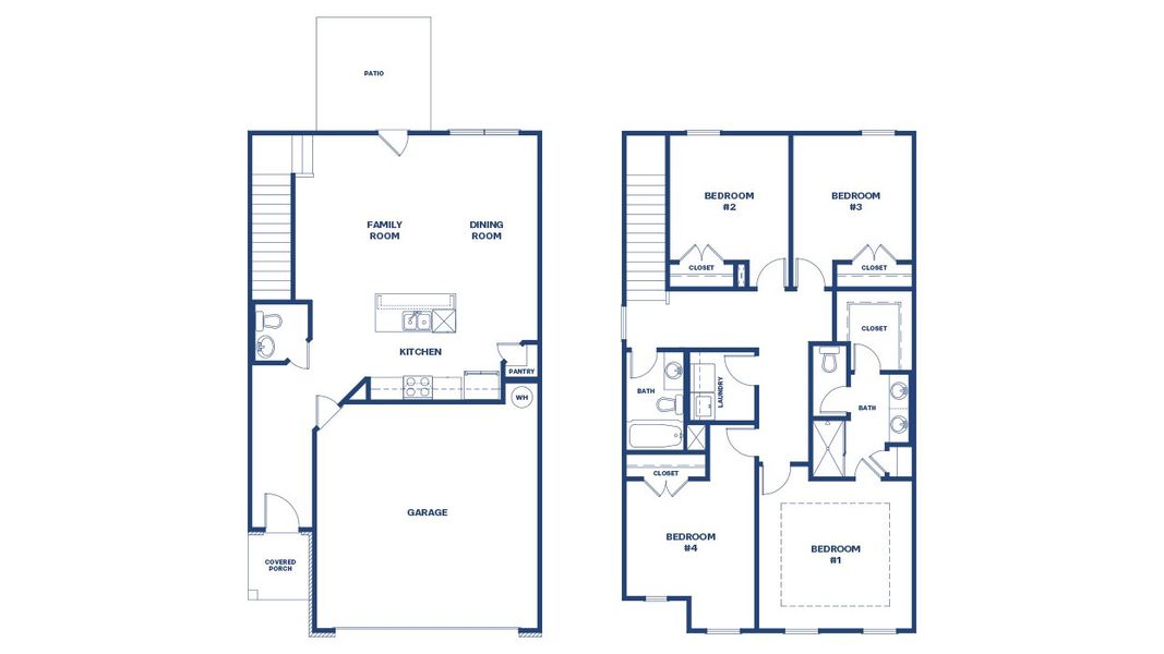 2D floor plan layout for the Brentwood by D.R. Horton in Brookland Commons, Monroe, GA (Image 2).