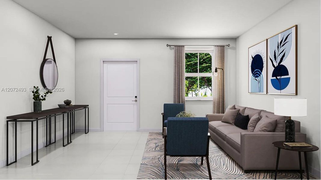 Furnished interior view inside a new home in Heron Pointe, Miami (Image 5).
