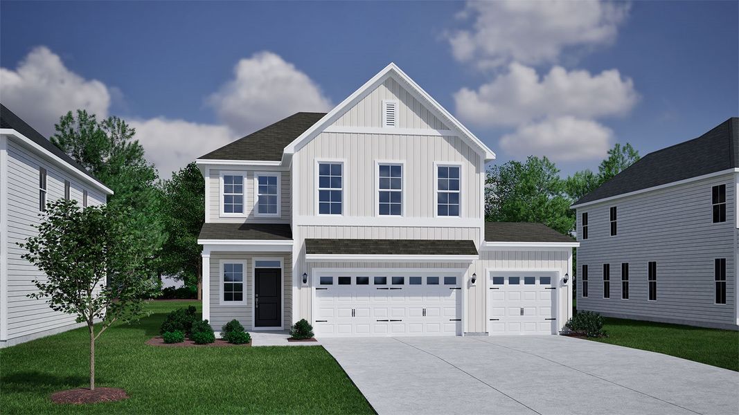 Representative exterior photo of a completed home built from the Cameron - Vanguard Collection by Mungo Homes in Porter Ridge, Elgin, SC (Image 6).