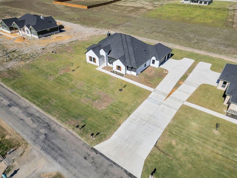 Birds eye view of property