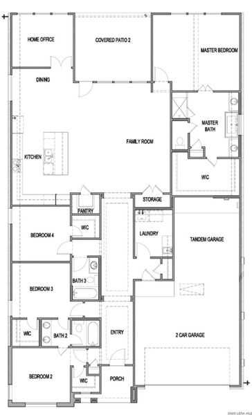 2D floor plan layout of this home in Windsong, Boerne, TX (Image 3).