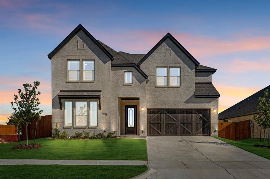 Front exterior of a new home in The Retreat at North Grove 60, Waxahachie, TX, highlighting curb appeal (Image 16).