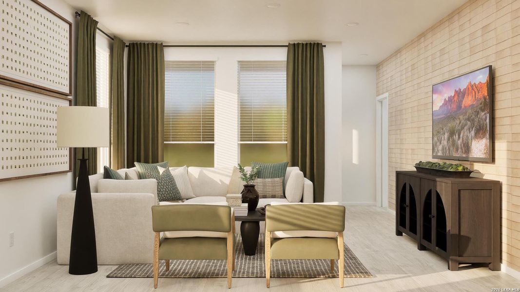 Furnished interior view inside a new home in Stone Garden, Elmendorf (Image 33). Furnished interior view inside a new home in Stone Garden, Elmendorf (Image 33).