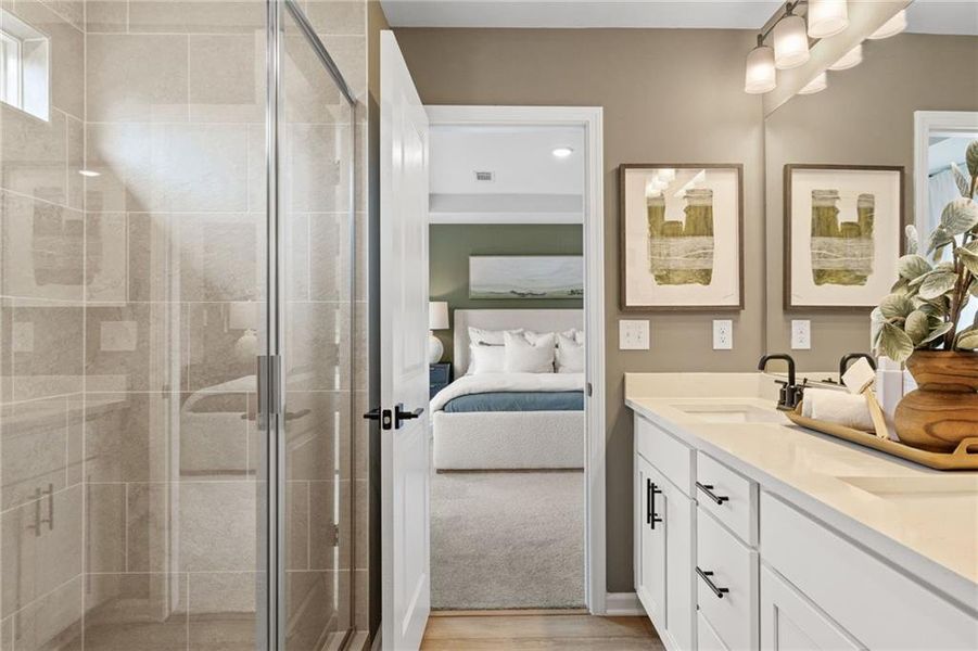 Furnished interior view inside a new home in The Bluffs, Canton (Image 37).