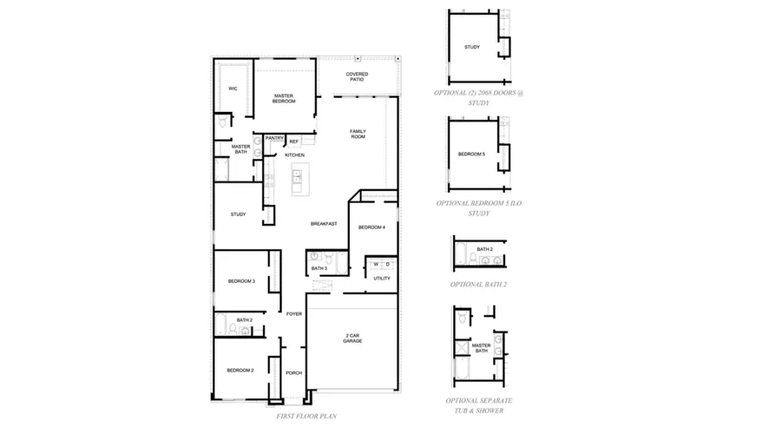 2D floor plan layout for the Burnet - 2199 by D.R. Horton in Harvest Pointe, Needville, TX (Image 5).