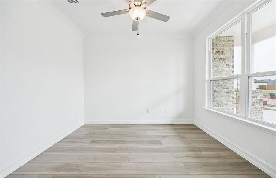 Spacious study with large windows Spacious study with large windows