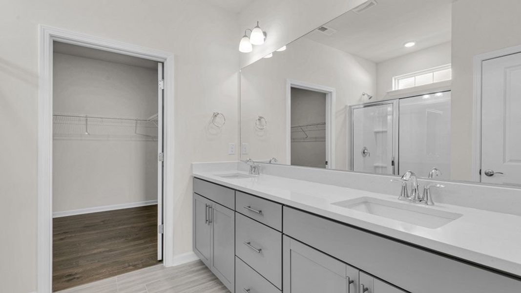 Furnished interior view inside a new home in The Villas at Kinsley, Jamestown (Image 7). Furnished interior view inside a new home in The Villas at Kinsley, Jamestown (Image 7).