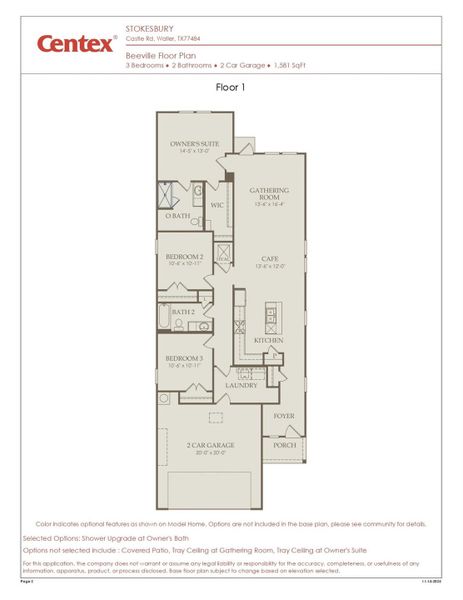 2D floor plan layout of this home in Stokesbury, Waller, TX (Image 3).