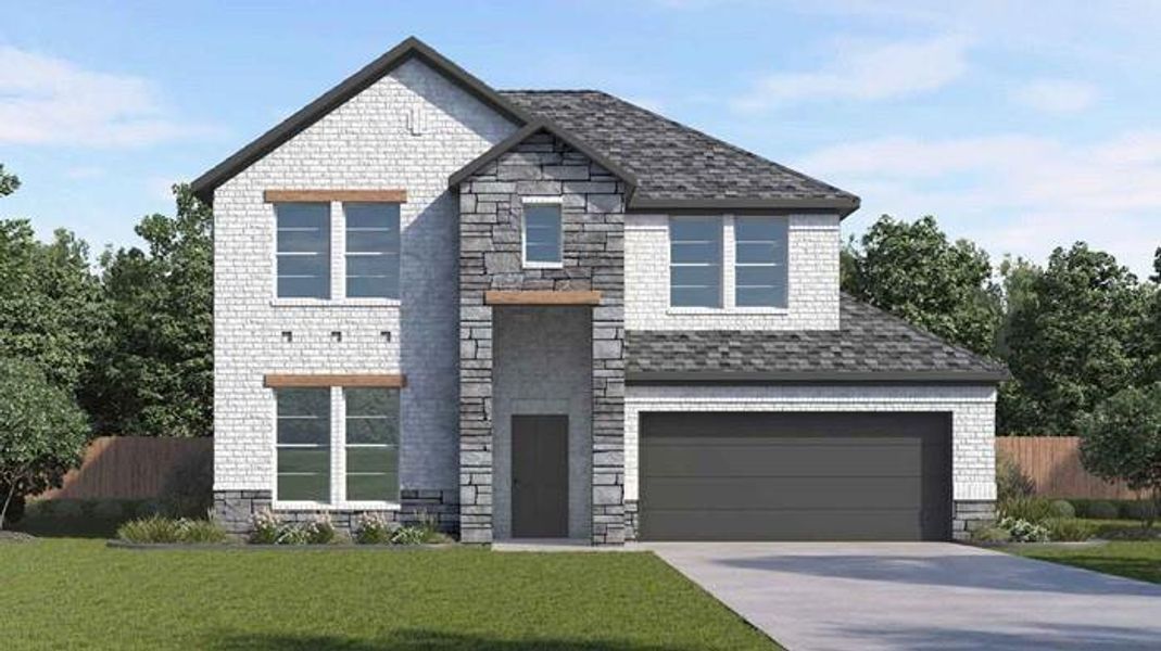 Front exterior of a new home in Davis Harbor, League City, TX, highlighting curb appeal (Image 1). Front exterior of a new home in Davis Harbor, League City, TX, highlighting curb appeal (Image 1).