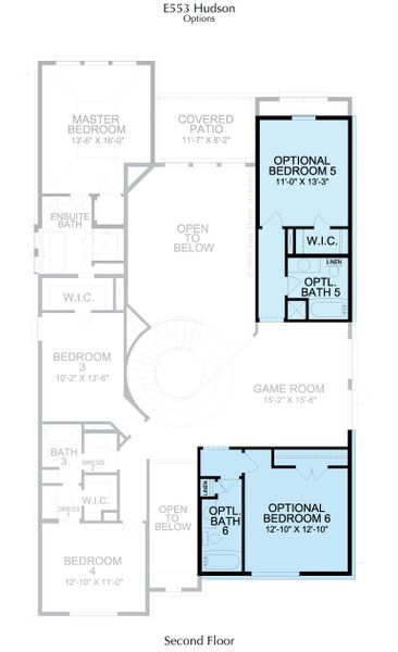 2D floor plan layout for the Hudson by Landon Homes in Lexington Frisco, Frisco, TX (Image 30).