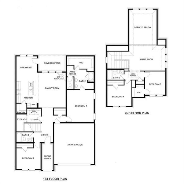 2D floor plan layout of this home in Fireside by the Lake, Garland, TX (Image 5).