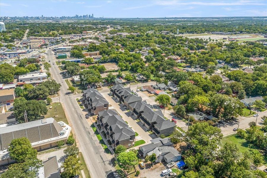 Downtown Dallas directly East of development