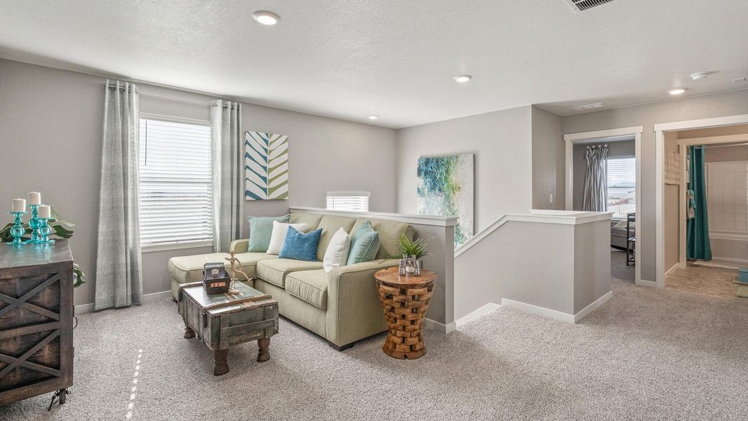 Furnished interior view inside a new home in Silver Peaks, Lochbuie (Image 14). Furnished interior view inside a new home in Silver Peaks, Lochbuie (Image 14).